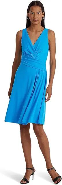 Lauren Ralph Lauren Sleeveless Jersey Dress (Blaze Ocean) Women's Dress Cover