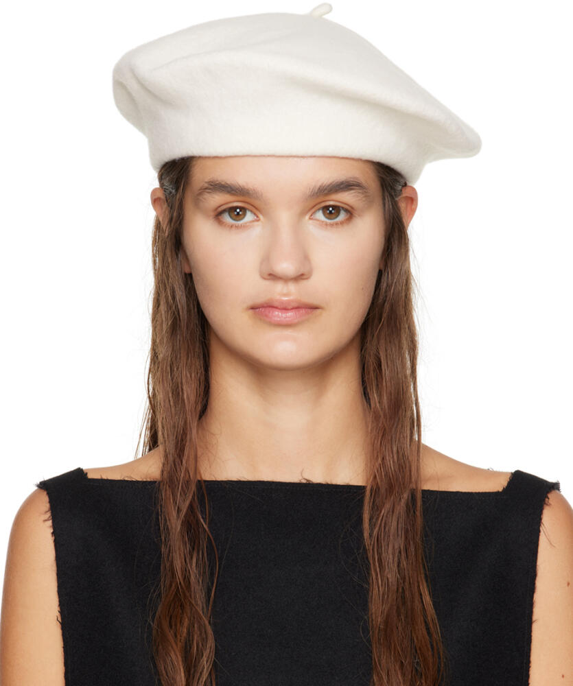 Maison Margiela Off-White Heavy Wool Beret Cover