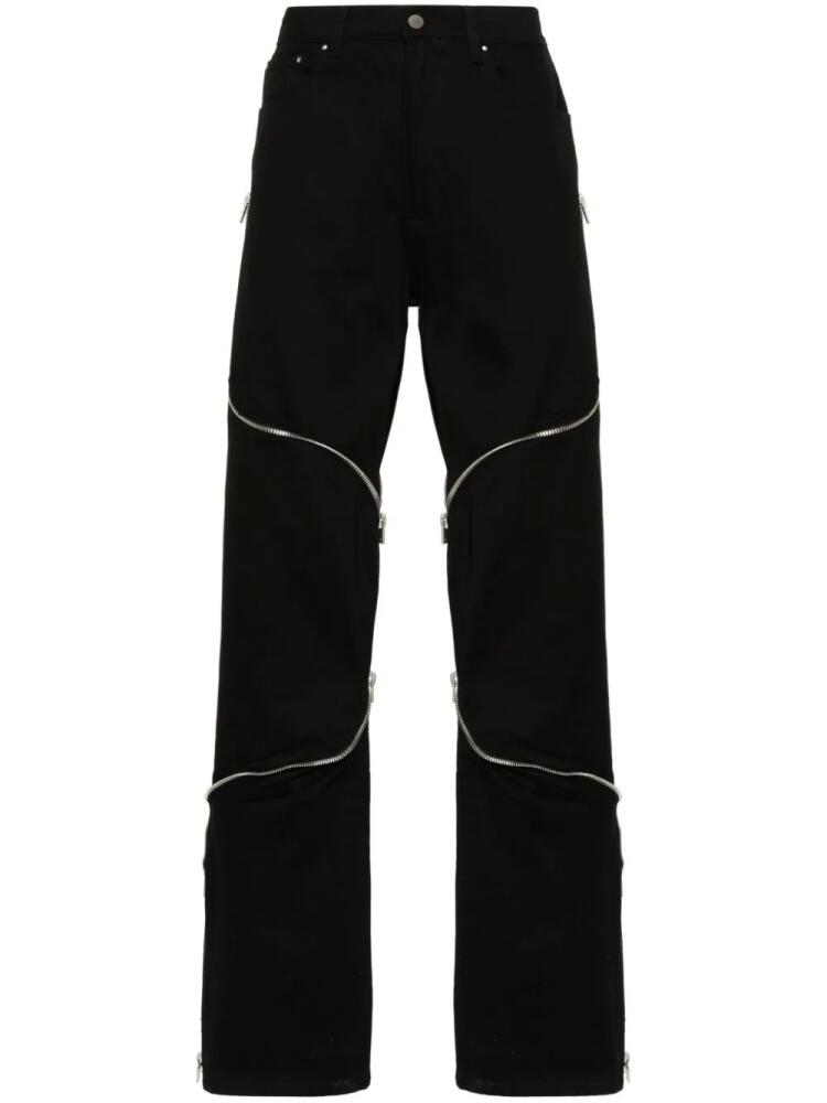 HELIOT EMIL Rutile zip-detail tapered jeans - Black Cover