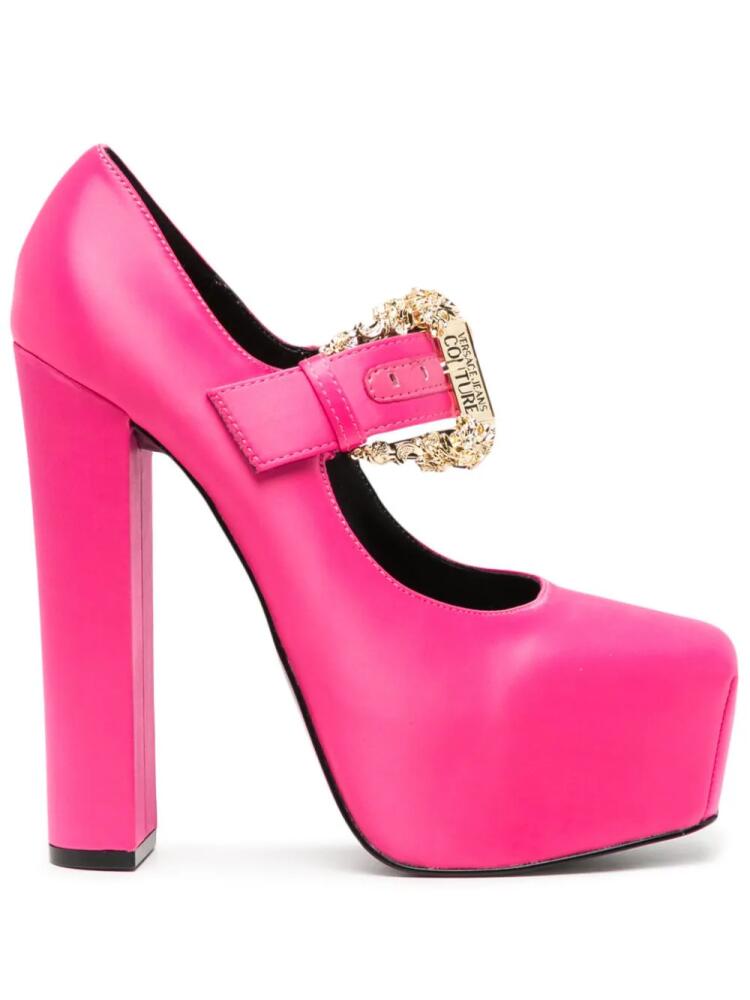 Versace Jeans Couture Hurley 150mm satin platform pumps - Pink Cover