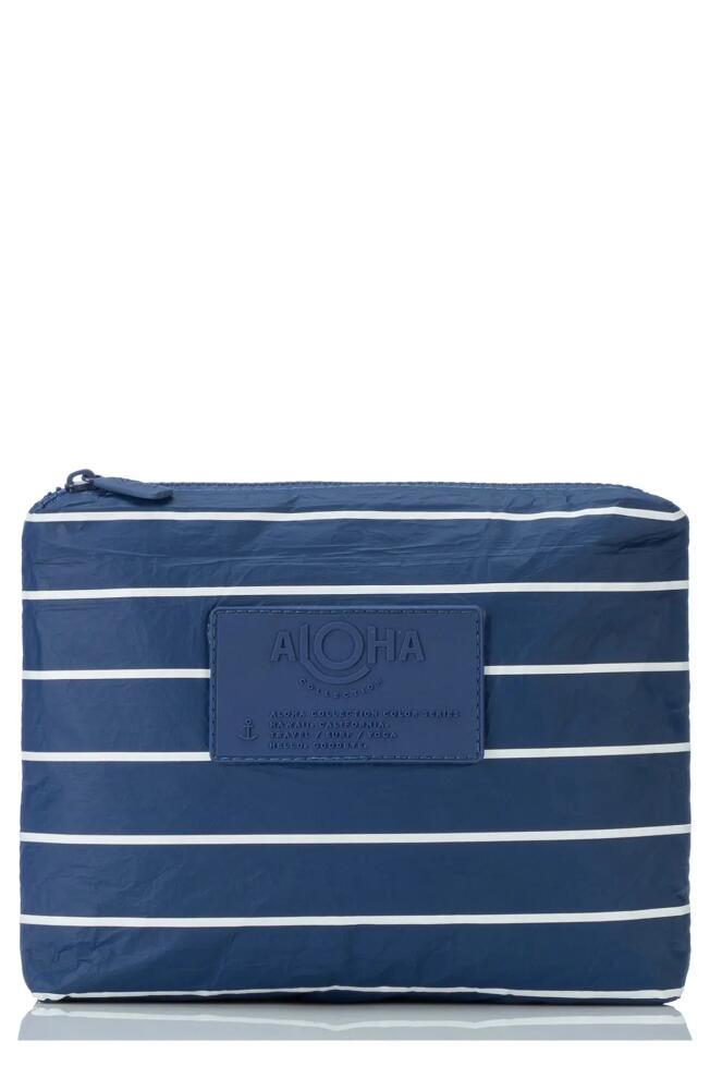 Aloha Collection Small Water Resistant Tyvek® Zip Pouch in White/Navy Cover