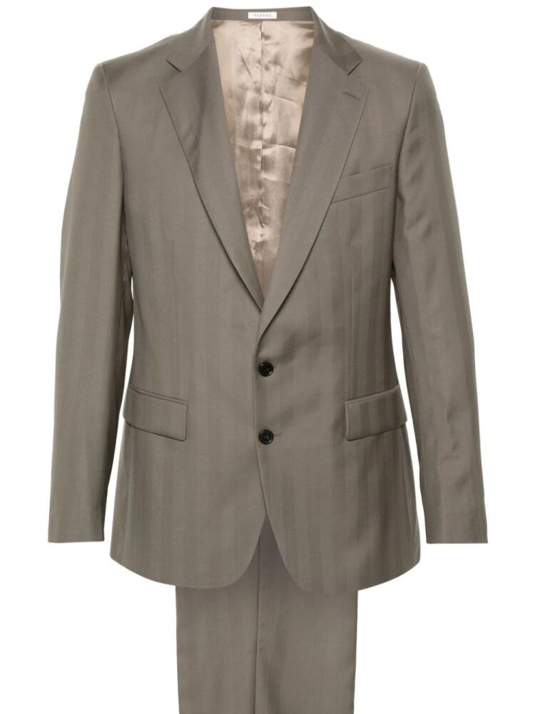 FURSAC herringbone single-breasted suit - Brown Cover