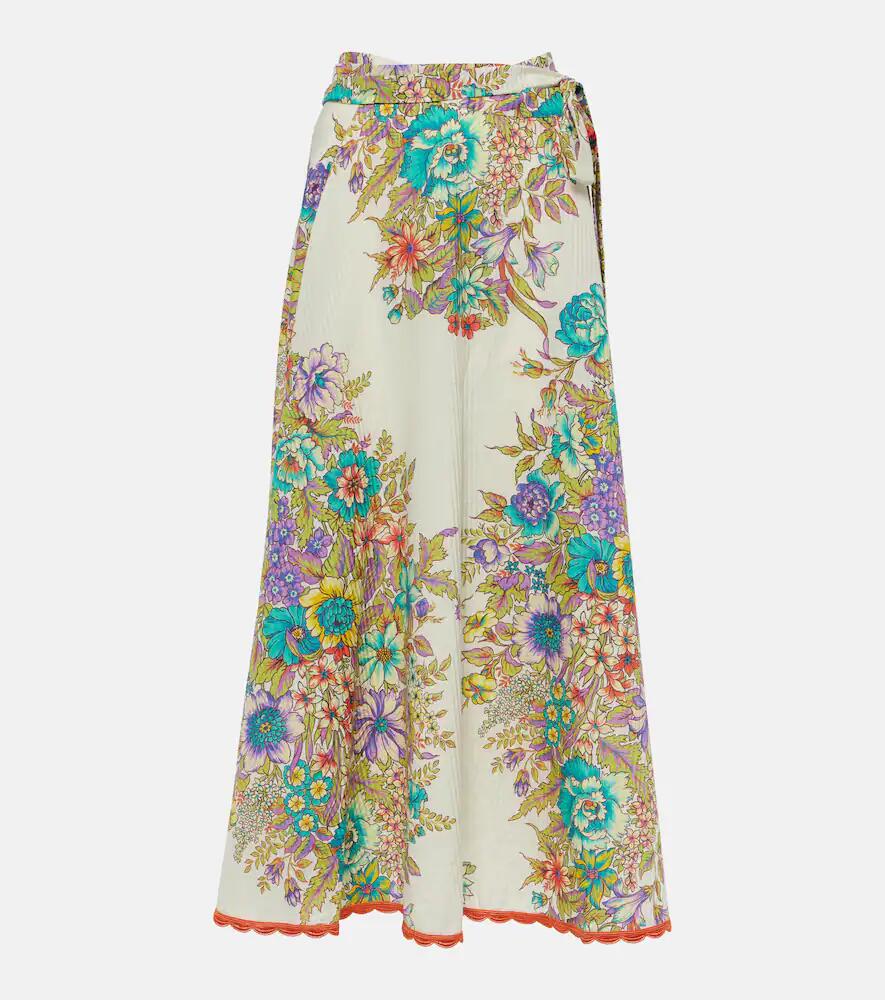 Etro Floral cotton and silk midi skirt Cover