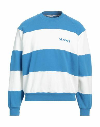 Sunnei Man Sweatshirt Azure Cotton Cover