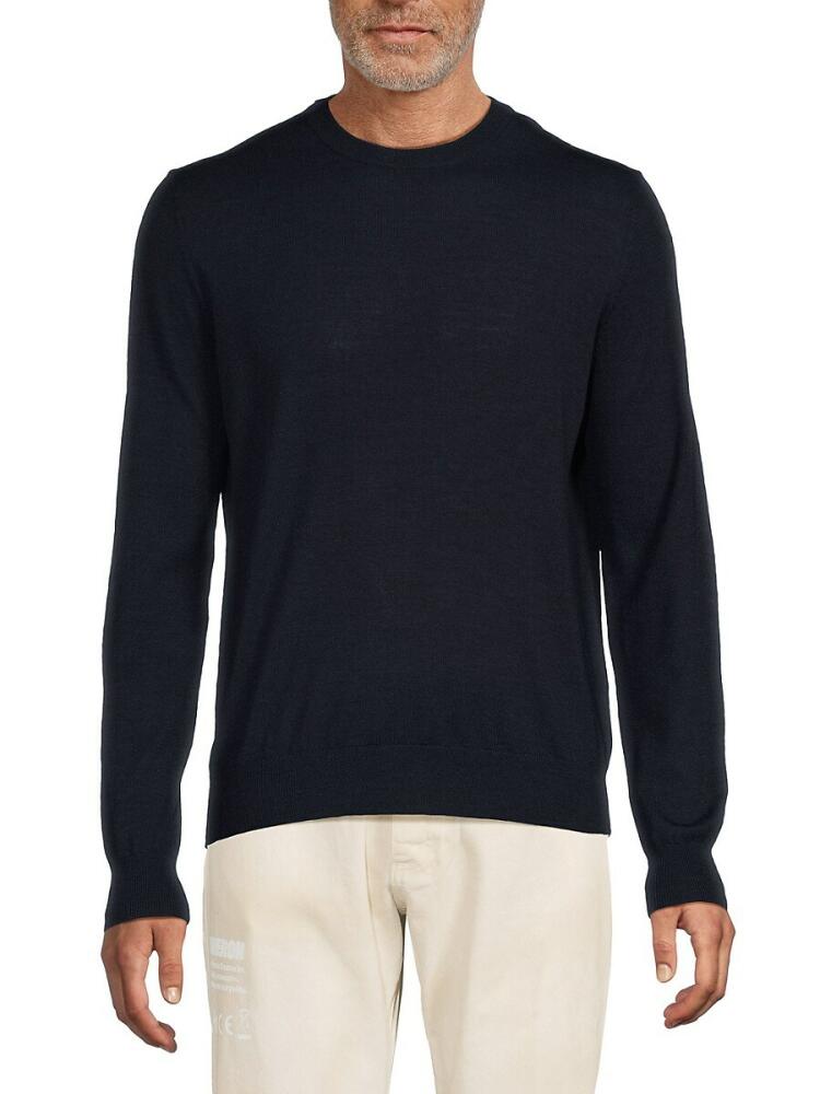 Bruno Magli Men's Classic Fit Merino Wool Crewneck Sweater - Navy Cover