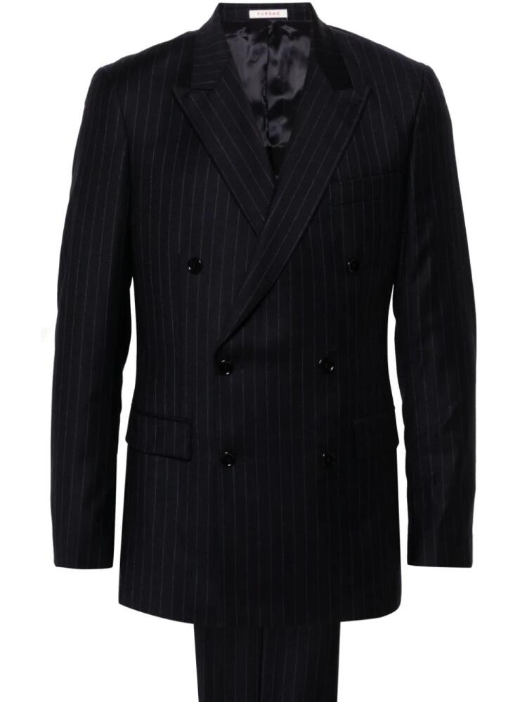 FURSAC pinstriped double-breasted suit - Blue Cover