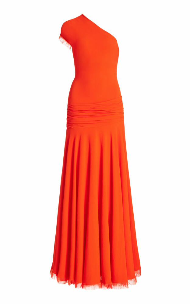 Brandon Maxwell - The Tess Draped Asymmetric Maxi Dress - Red Cover