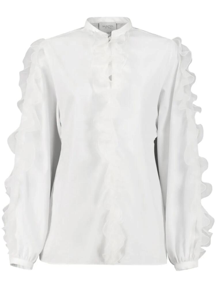 Giambattista Valli ruffled cotton-blend shirt - White Cover