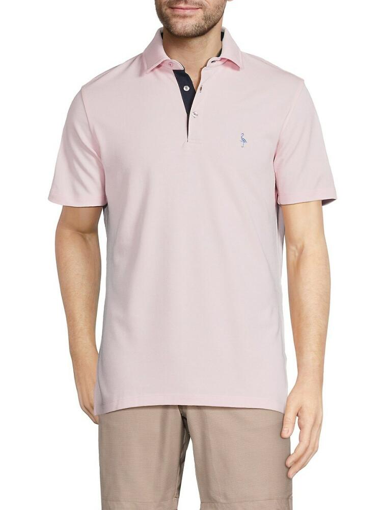 TailorByrd Men's Contrast Polo - Light Pink Cover