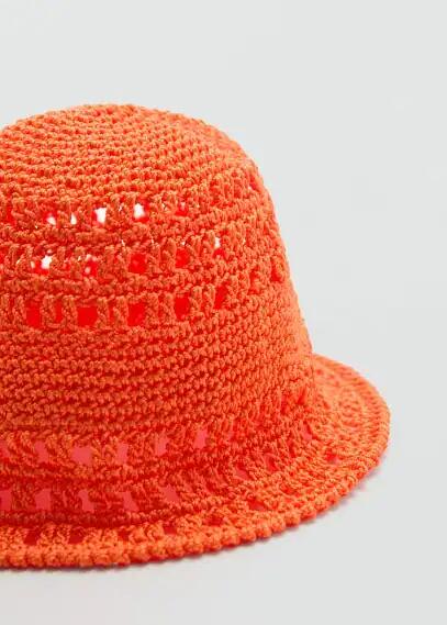 MANGO - Crochet bucket hat orange - One size - Women Cover