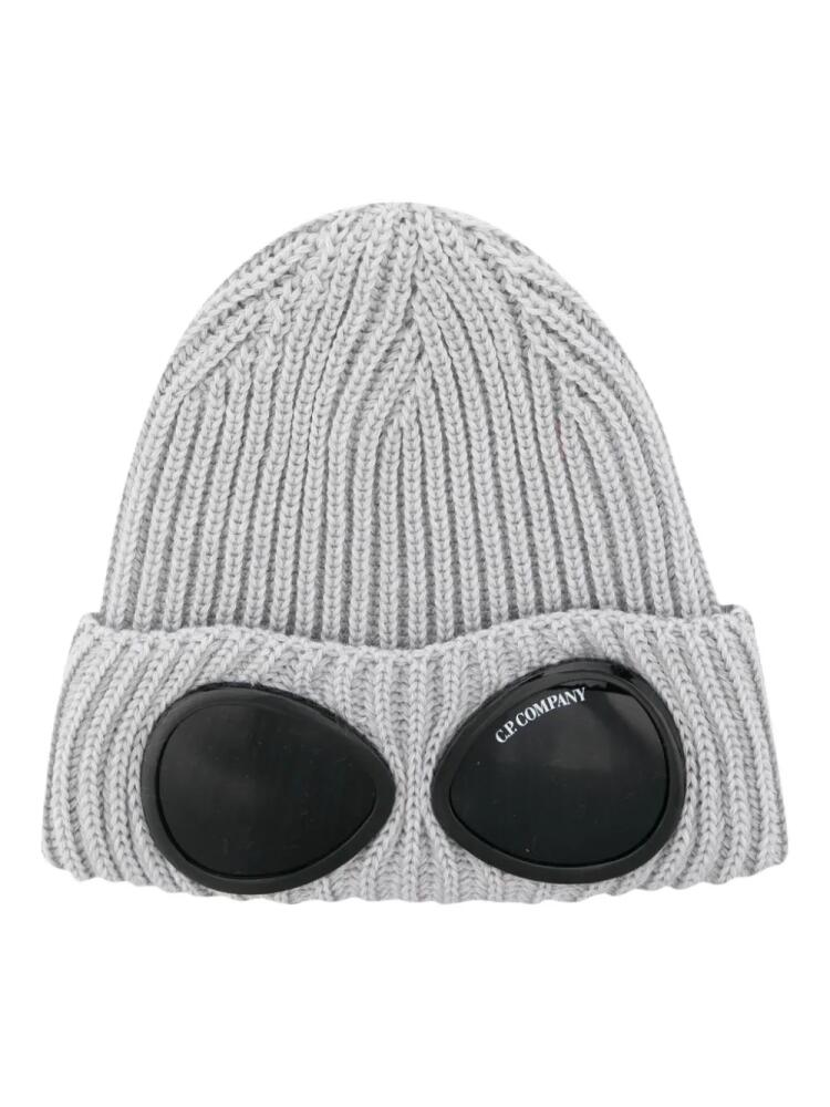 C.P. Company Goggles-detail ribbed beanie - Grey Cover