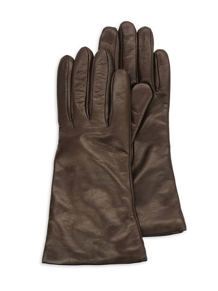 Portolano Women's Cashmere-Lined Nappa Leather Gloves - Teak Cover