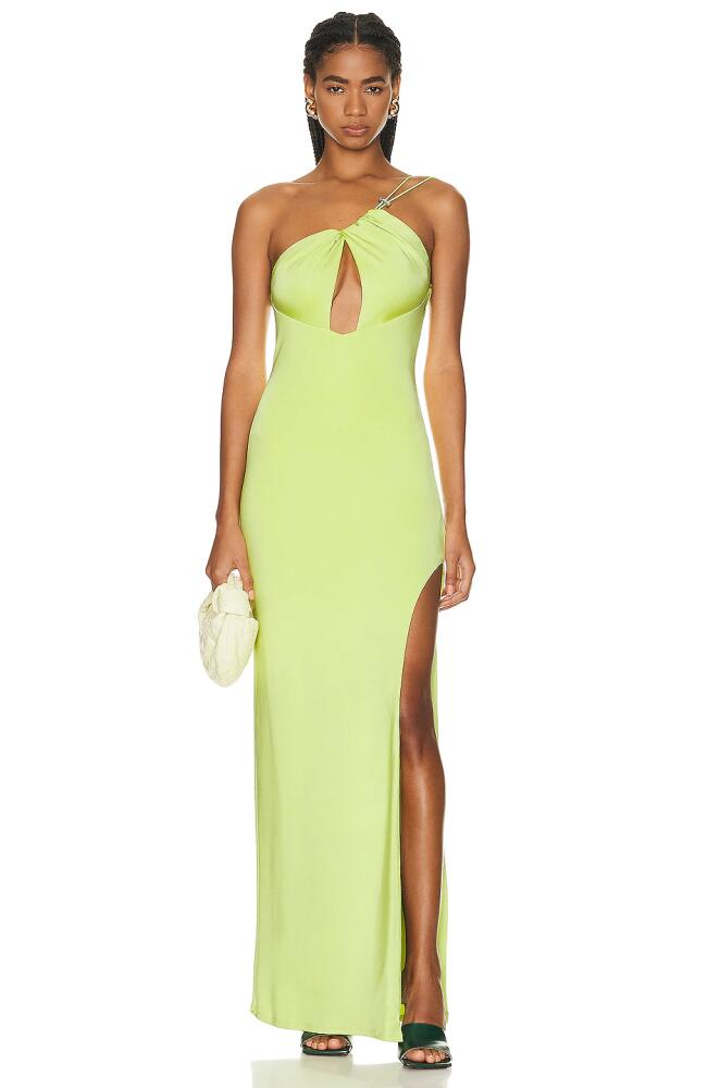 ET OCHS Sage Drawstring Cutout Gown in Yellow Cover