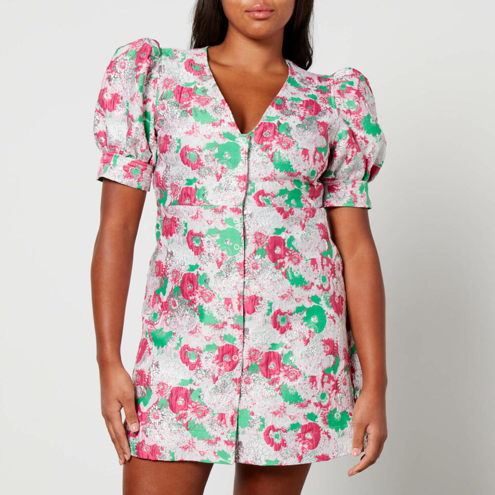 Ganni Floral-Jacquard Mini Dress Cover