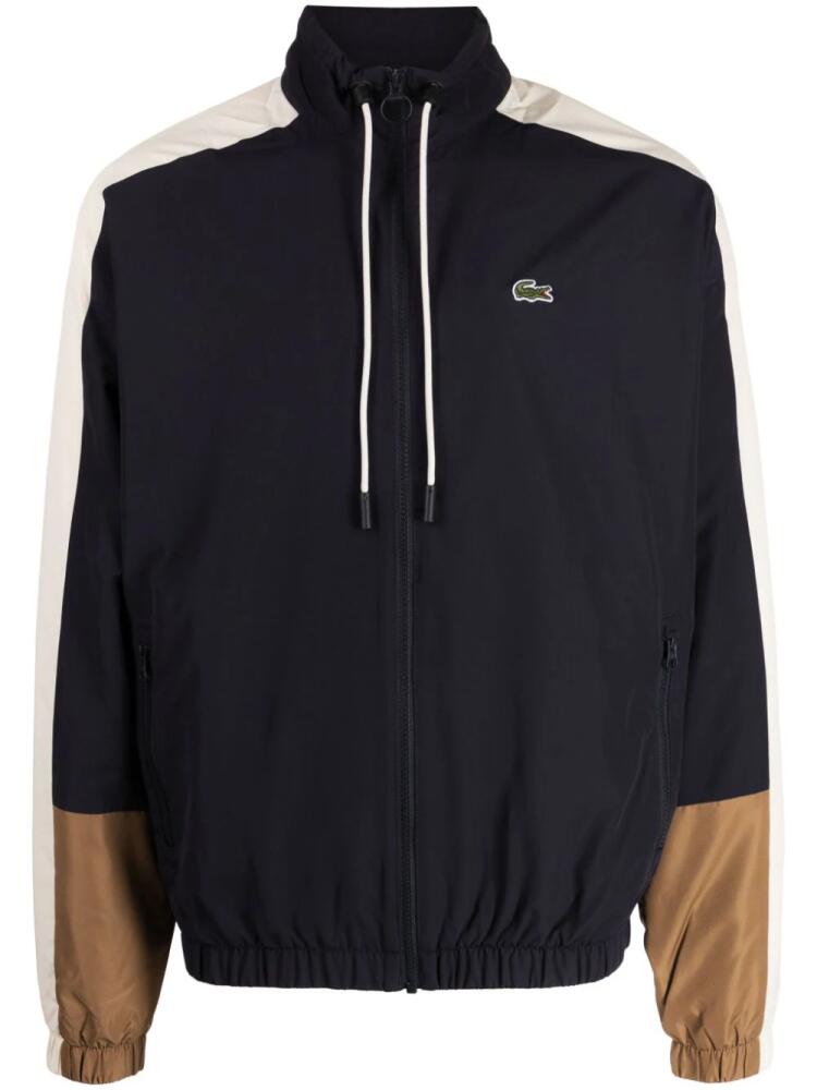 Lacoste logo-embroidered colour-block jacket - Blue Cover