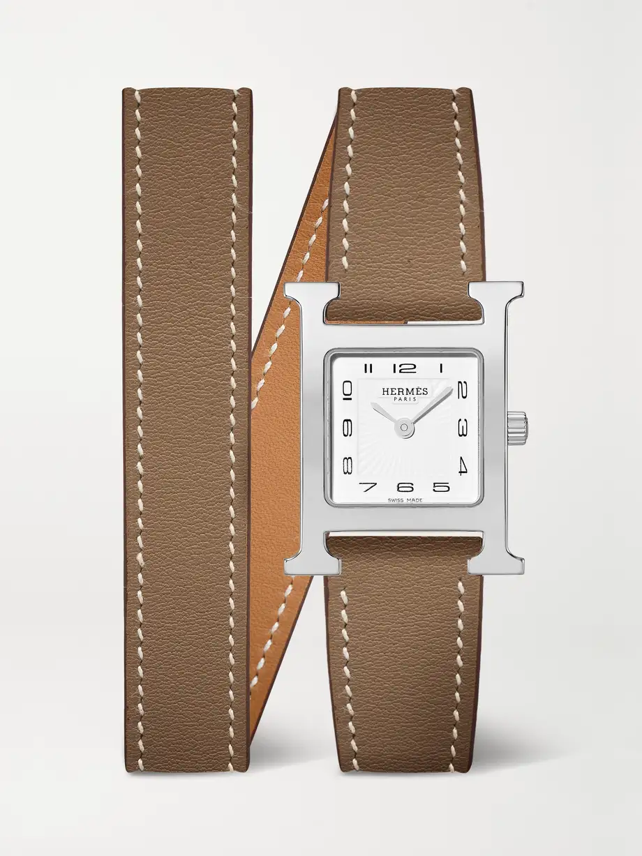 Hermès Timepieces - Heure H 25mm Small Stainless Steel And Leather Watch - Brown Cover