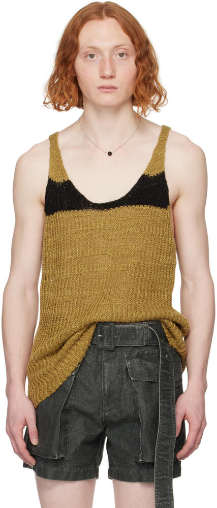 Dries Van Noten Tan Striped Tank Top Cover