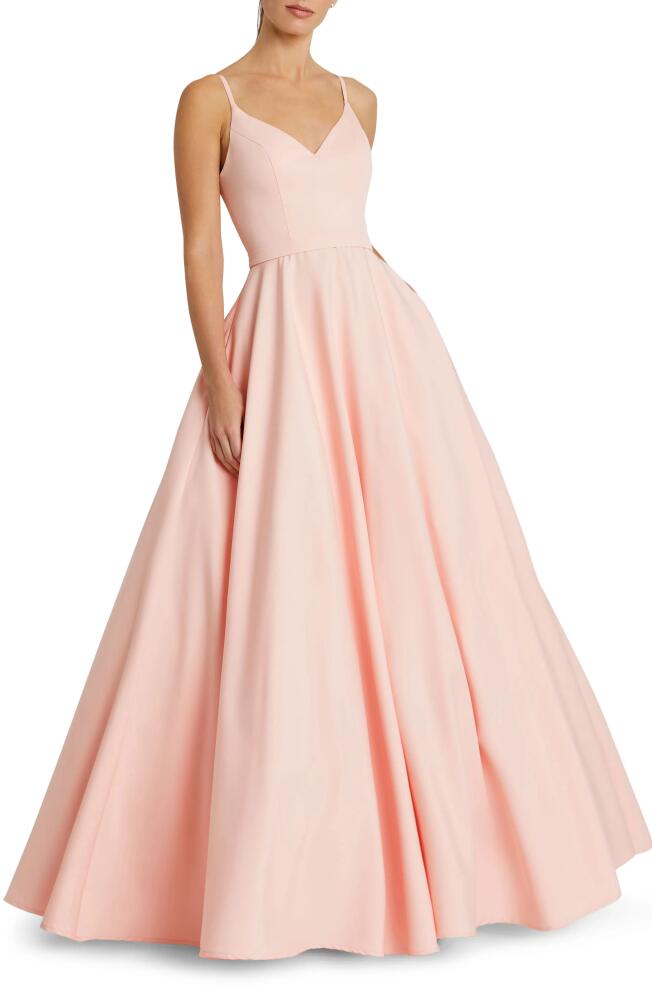 Mac Duggal V-Neck Crepe Ballgown in Blush Cover