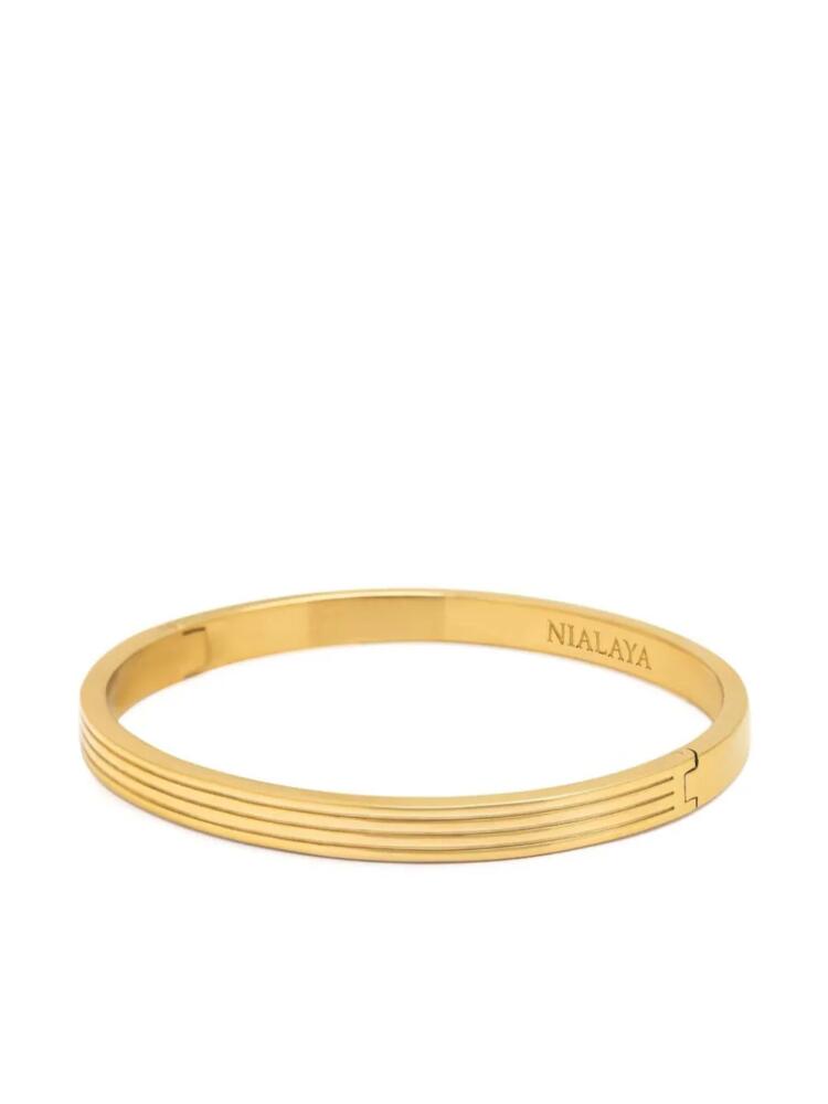 Nialaya Jewelry logo-engraved bracelet - Gold Cover