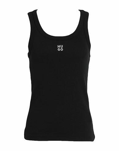 Hugo Woman Tank top Black Cotton, Recycled polyester, Elastane Cover