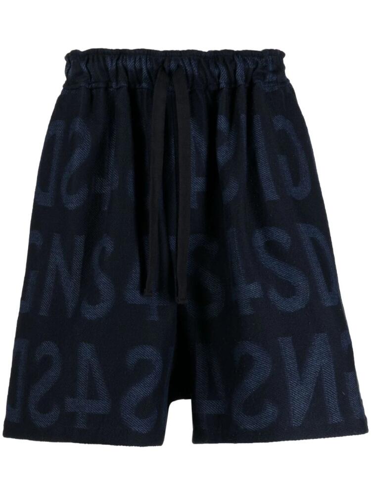 4SDESIGNS logo-print cotton bermuda shorts - Blue Cover