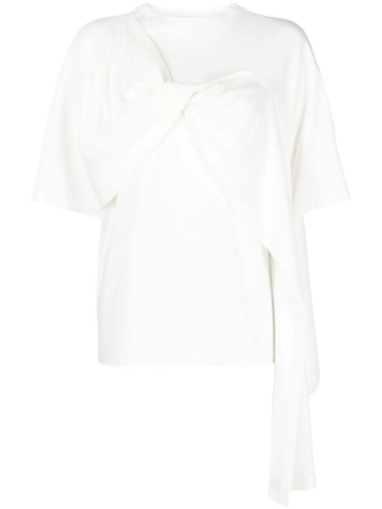 Goen.J twist-detail cotton T-Shirt - White Cover