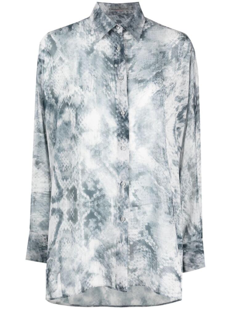 Ermanno Scervino snakeskin-print semi-sheer shirt - Grey Cover