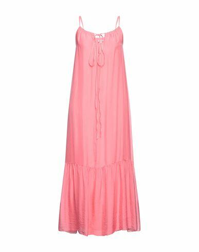 Frnch Woman Midi dress Coral Viscose, Silk Cover