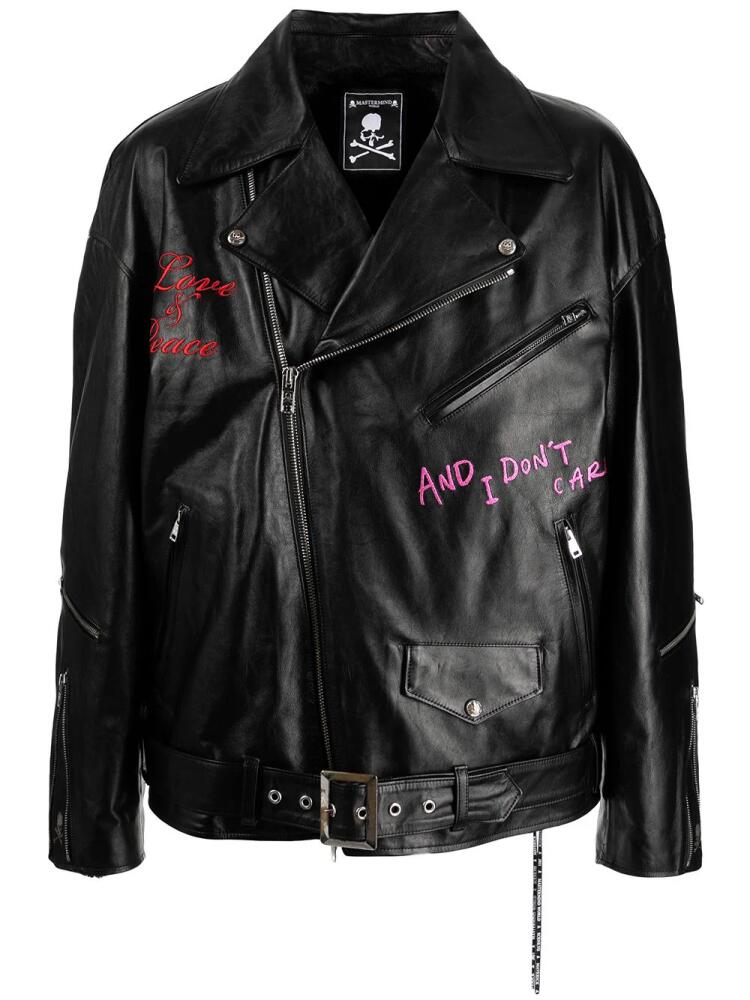 Mastermind World embroidered leather jacket - Black Cover