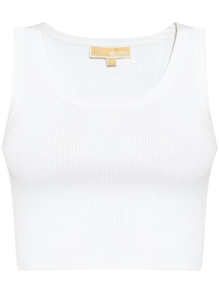 Michael Michael Kors fine-ribbed cropped tank top - White Cover