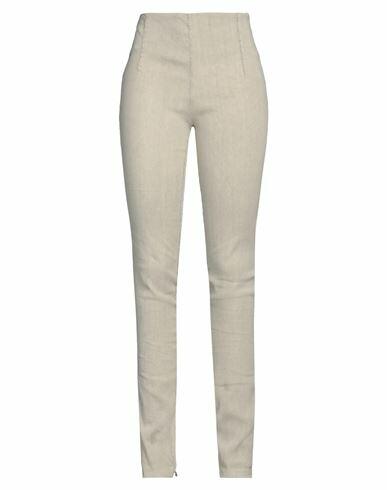 Masnada Woman Pants Beige Linen, Viscose, Elastane Cover