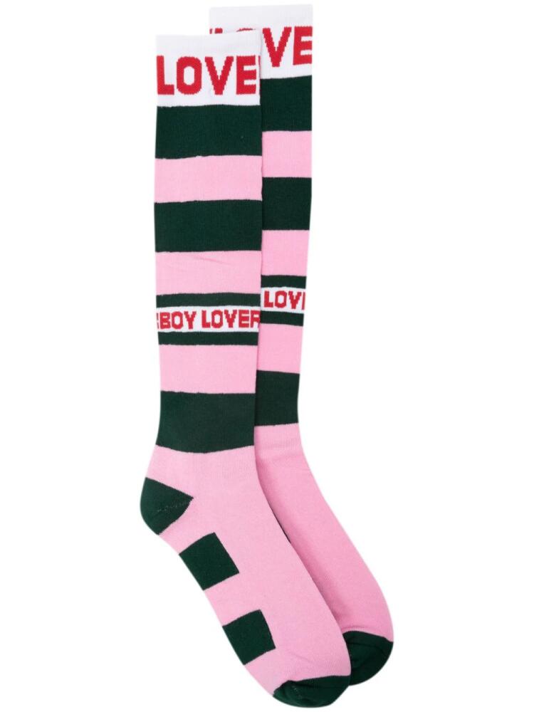 Charles Jeffrey Loverboy Rave striped socks - Pink Cover