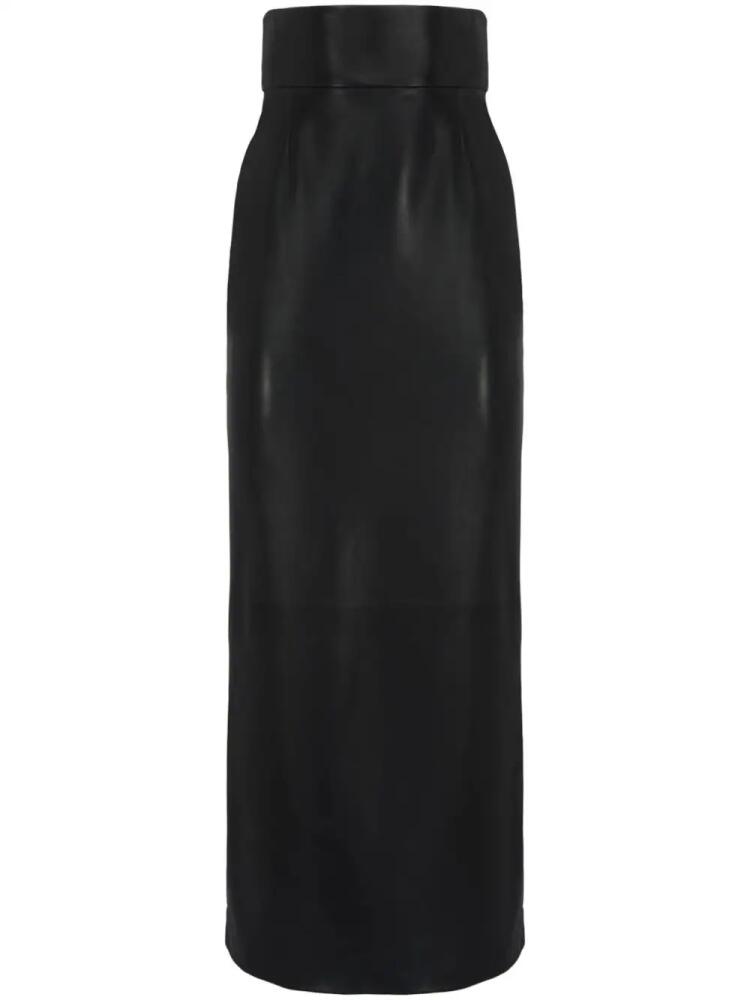 Alexander McQueen Bustier leather midi skirt - Black Cover