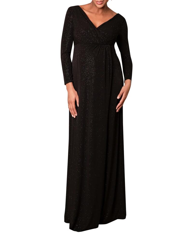 Tiffany Rose Maternity Isabella Glittery Long-Sleeve Surplice Dress Cover