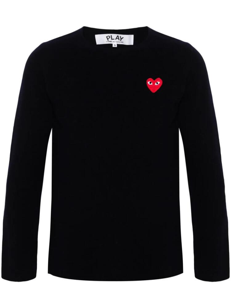 Comme Des Garçons Play heart-patch wool jumper - Blue Cover