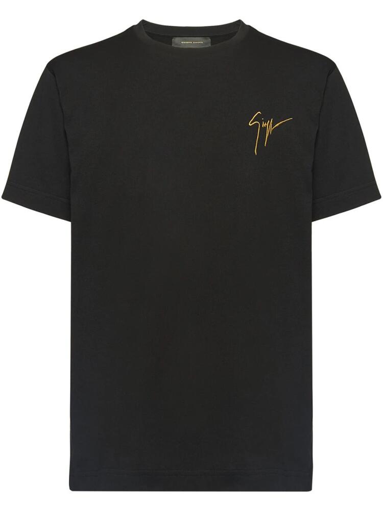 Giuseppe Zanotti logo embroidered T-shirt - Black Cover