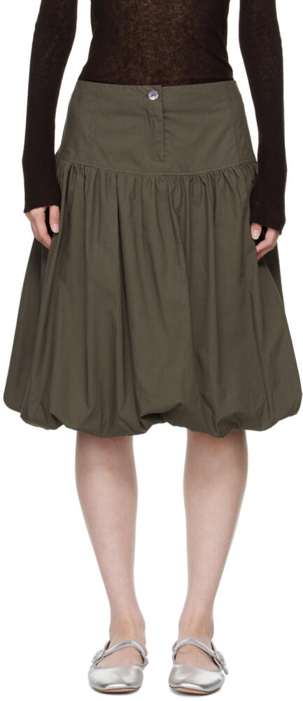 Paloma Wool Khaki Globo Midi Skirt Cover