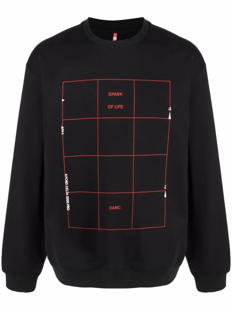 OAMC Grid crew neck sweatshirt - Black Cover