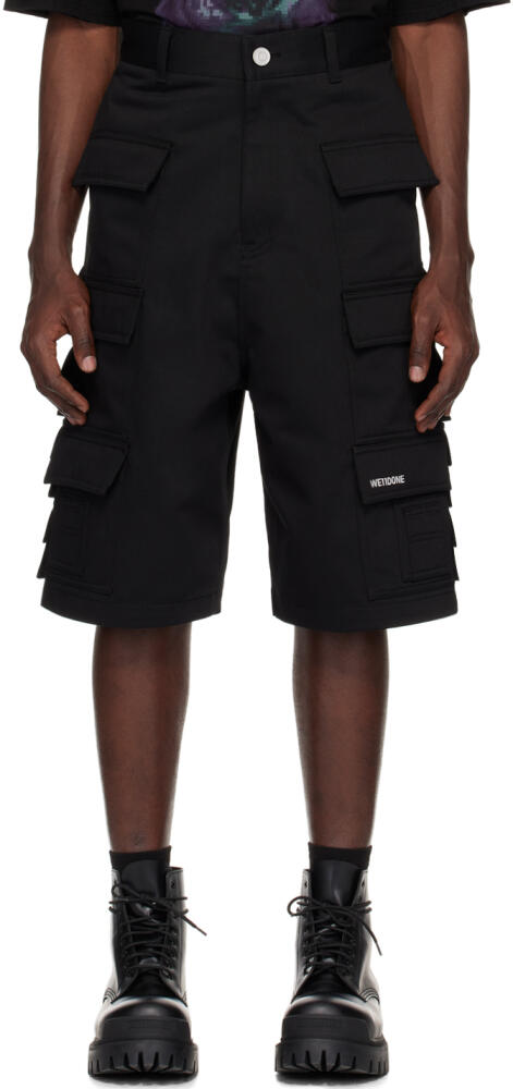 We11done Black Flap Pocket Shorts Cover