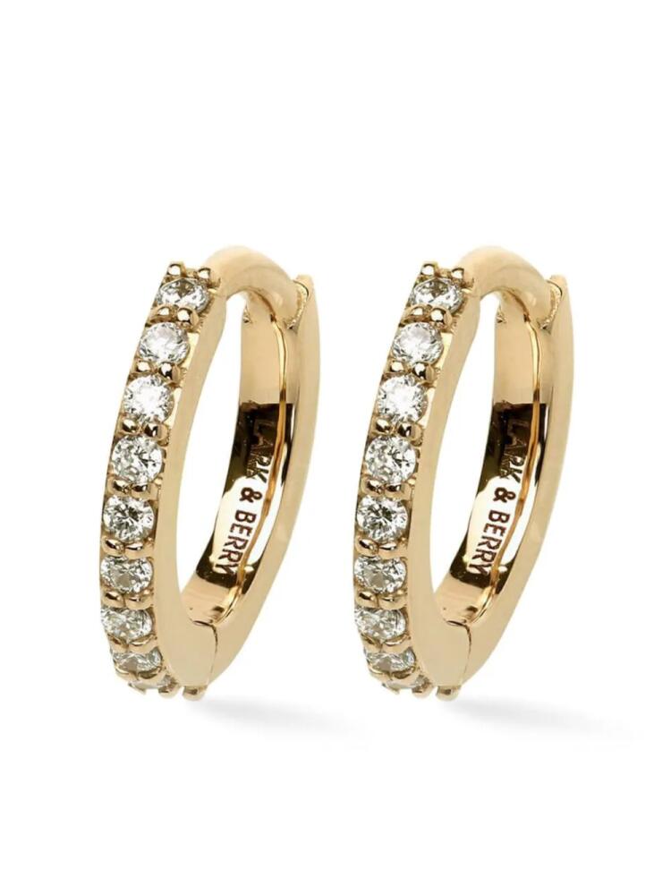 Lark & Berry 14kt yellow gold medium Modernist diamond hoop earrings Cover