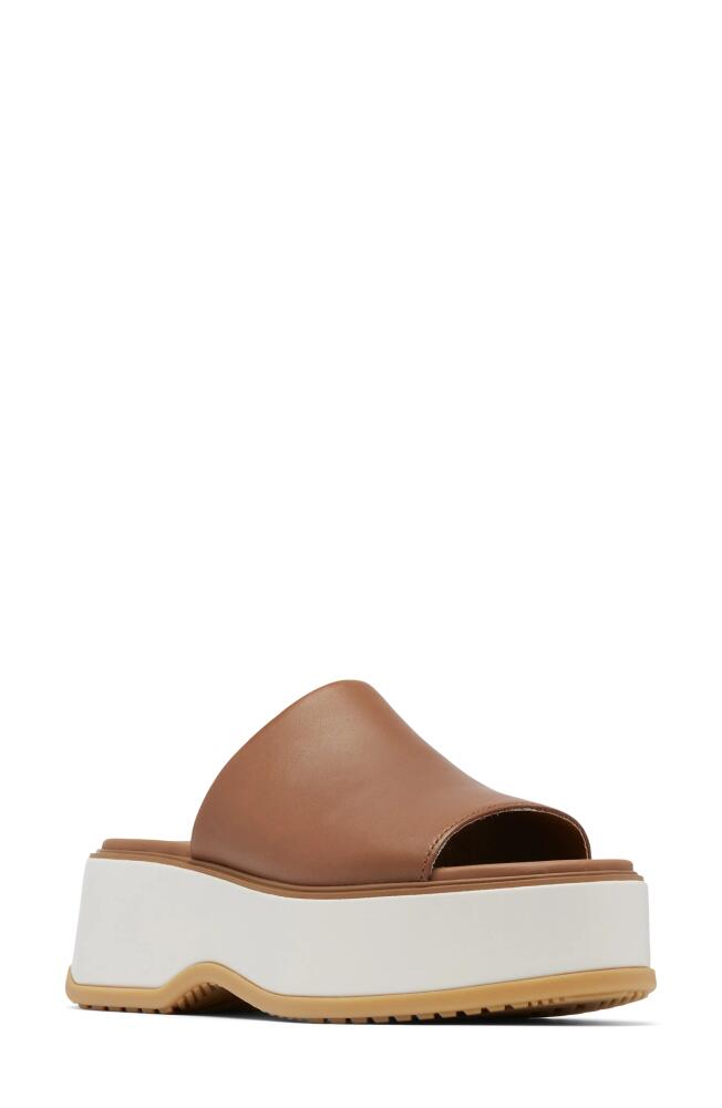 SOREL Dayspring Platform Slide Sandal in Velvet Tan/Chalk Cover