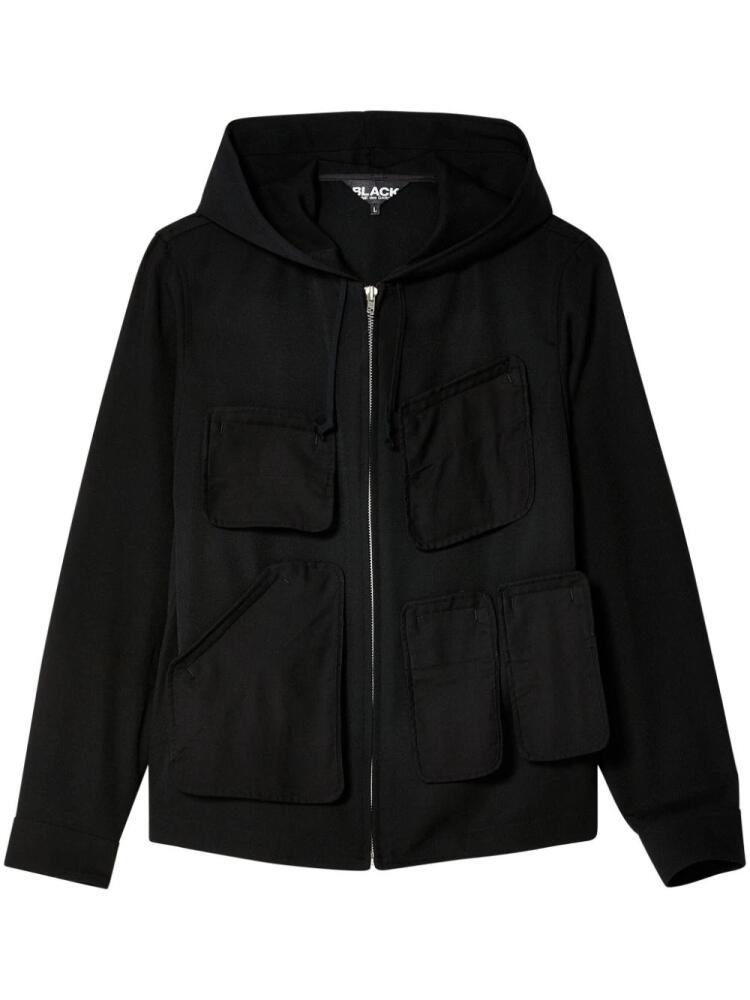 Black Comme Des Garçons wool hooded jacket Cover