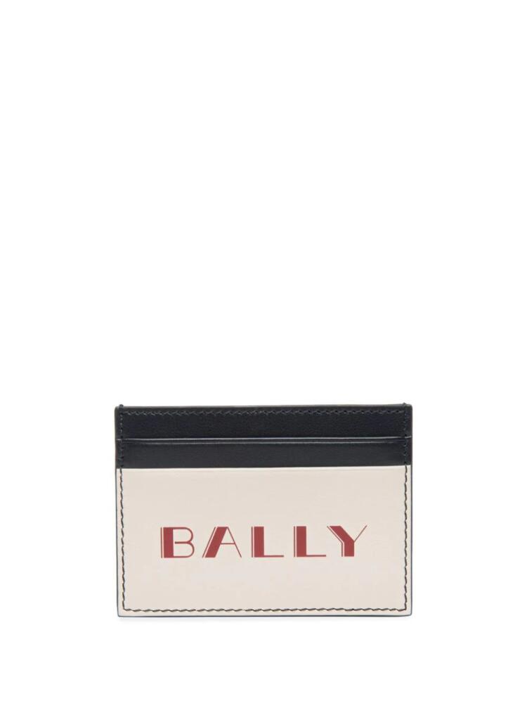 Bally slogan-print leather cardholder - Neutrals Cover