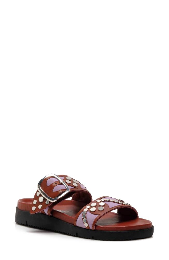 Free People Revelry Studded Slide Sandal in Brick/Lavender Cover