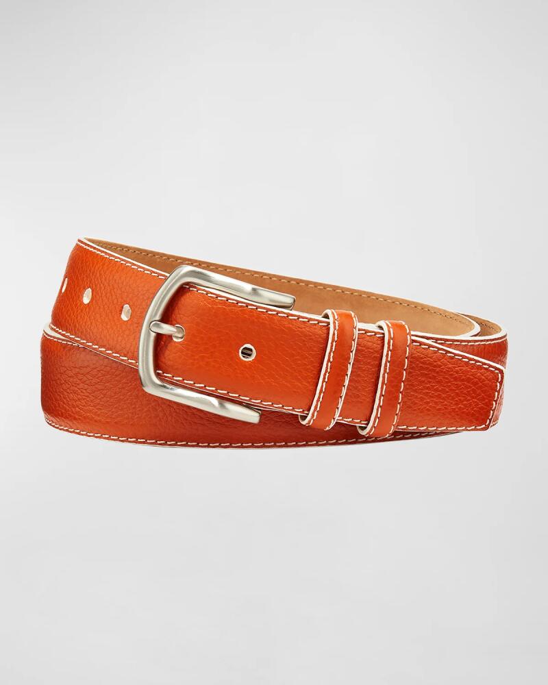 W. Kleinberg Men's South Beach Pebbled Leather Belt Cover