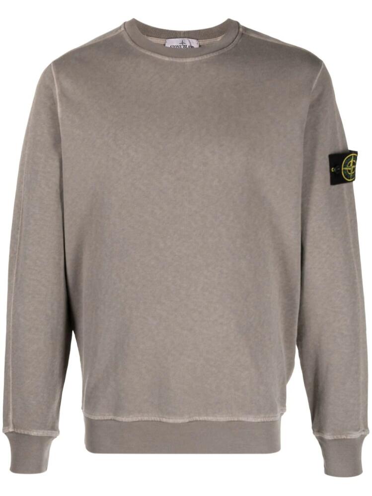 Stone Island Compass-badge cotton sweatshirt - Grey Cover