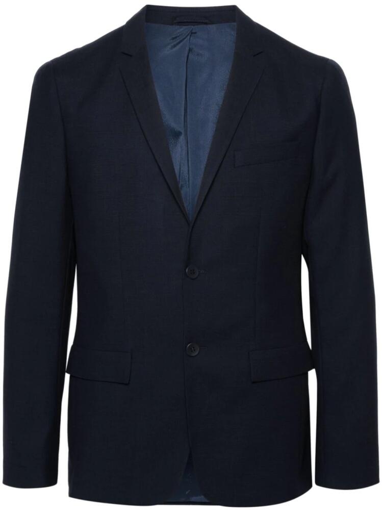 Calvin Klein piqué wool single-breasted blazer - Black Cover