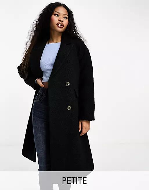 Vero Moda Petite double breast oversized formal coat in black Cover