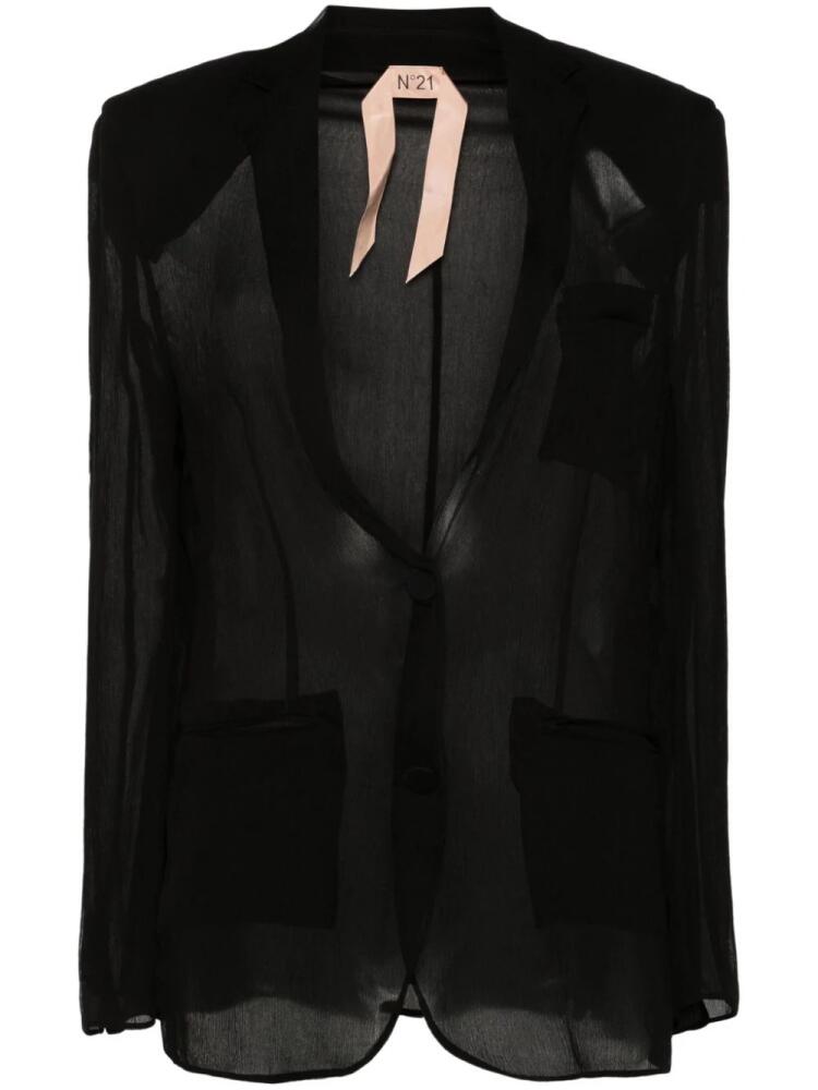 Nº21 semi-sheer single-breasted blazer - Black Cover