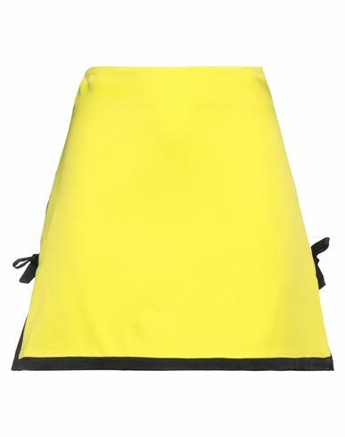 Msgm Woman Mini skirt Yellow Viscose, Polyester Cover